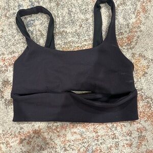 ALO Yoga Black Ribbed Sports Bra